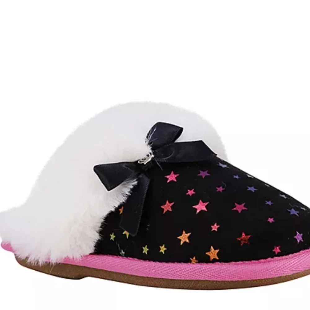 NWT Juicy by Juicy Couture Sonora Girls Slip-On Slippers Black SZ 4-5 🌟🌟